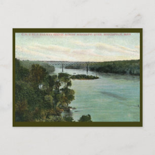 Eisenbahnbrücke, Minneapolis MN Vintage Postkarte