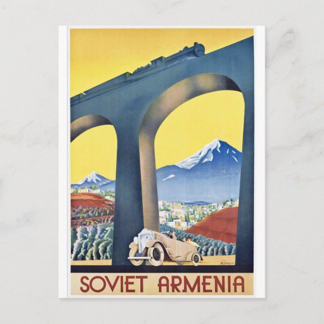 Eisenbahnbrücke Siviet Armenia Postkarte (Vorderseite)