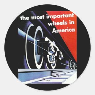 Eisenbahnen - das wichtigste dreht herein Amerika Runder Aufkleber