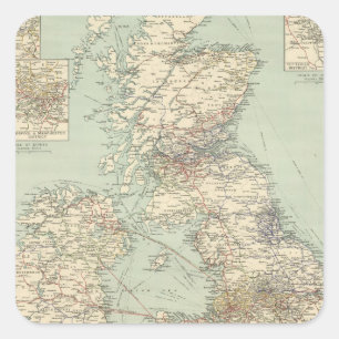 Eisenbahnen der britischen Inseln Quadratischer Aufkleber
