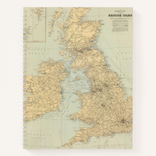 Eisenbahnkarte, Britische Inseln Notizbuch