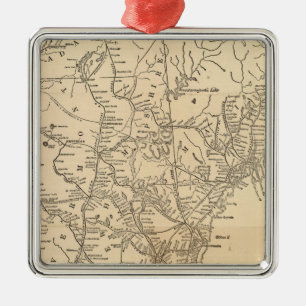 Eisenbahnkarte New England Staaten Ornament Aus Metall