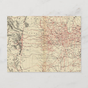 Eisenbahnkarte USA Postkarte
