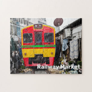 Eisenbahnmarkt Mae Klong Vintag Thailand Retro