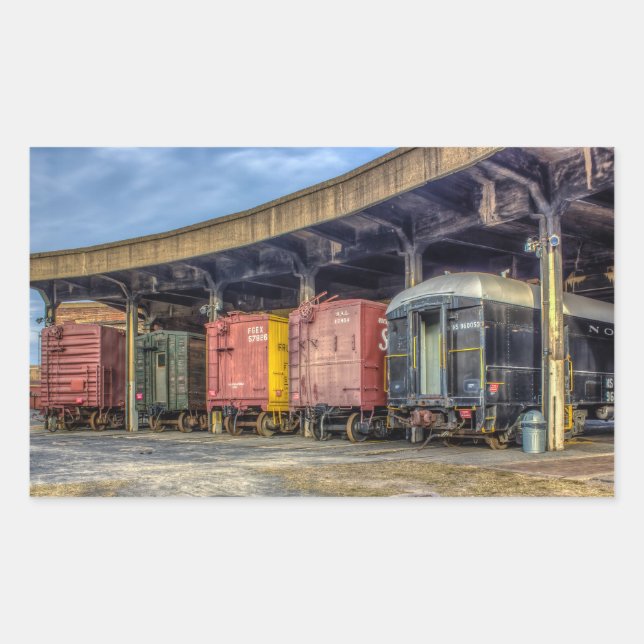 Eisenbahnmuseum Rechteckiger Aufkleber (Vorderseite)