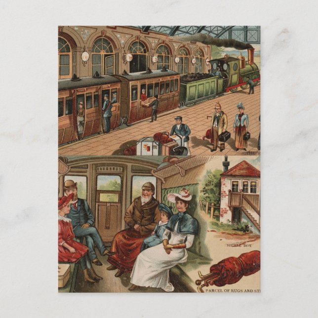 Eisenbahnreise Postkarte (Vorderseite)