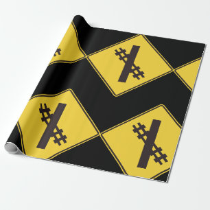 Eisenbahnschild Geschenkpapier