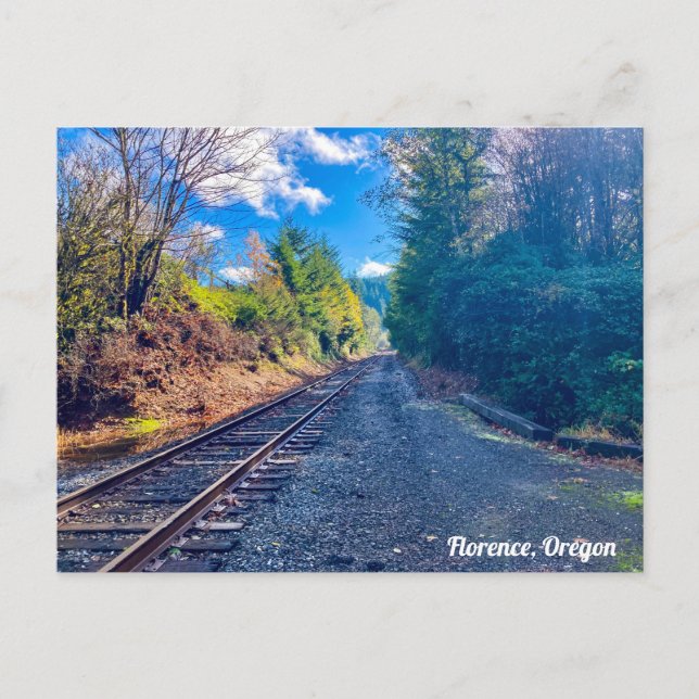 Eisenbahnstrecken in Florenz, Oregon Postkarte (Vorderseite)