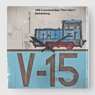 Eisenbahnuhr Quadratische Wanduhr