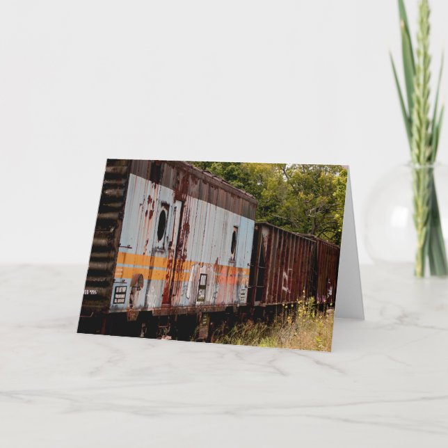 Eisenbahnwagen Leere 12x18 Dankeskarte (Vorderseite)