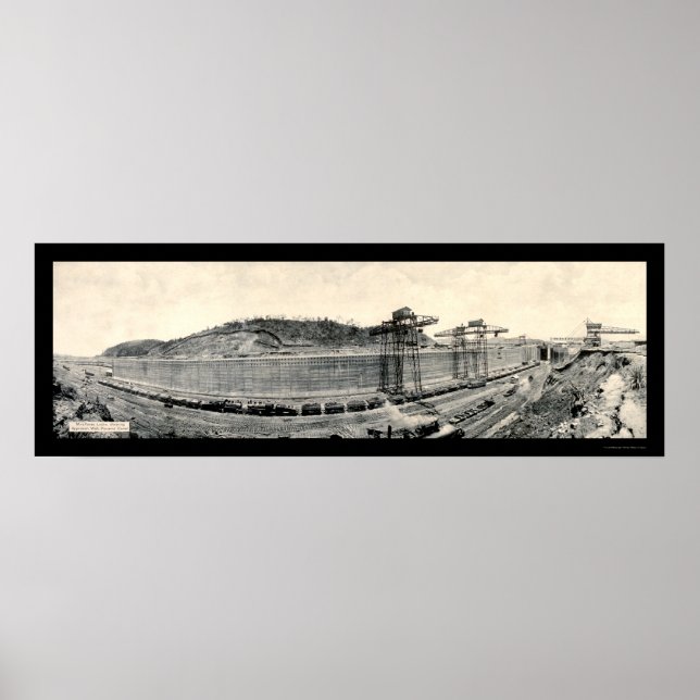 Eisenbahnzug Panama Canal Foto 1913 Poster (Vorne)