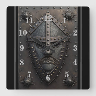 Eisenhülse mit Maske-Uhr Quadratische Wanduhr