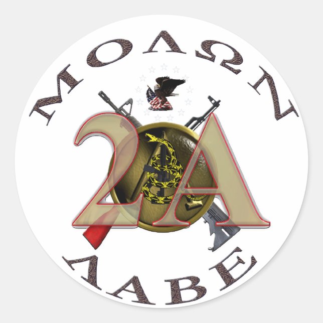 Eisenlichter/Molon Labe Runder Aufkleber (Vorderseite)