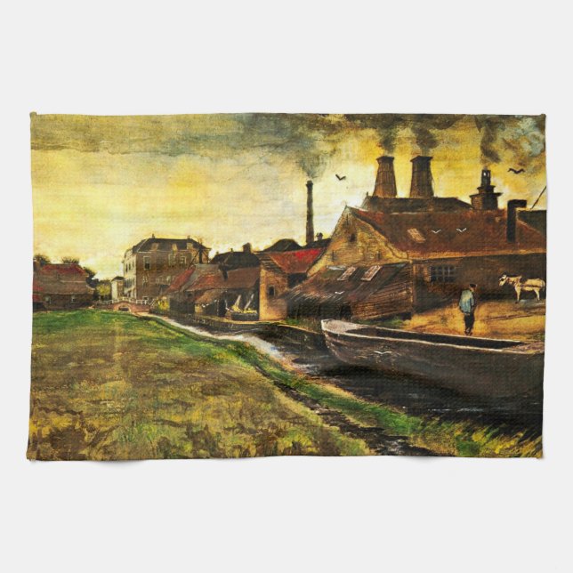 Eisenmühle von Vincent van Gogh in Den Haag Geschirrtuch (Horizontal)