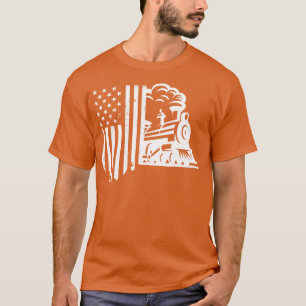 Eisennagel-amerikanische-Flagge-Zug-Geschenk für E T-Shirt