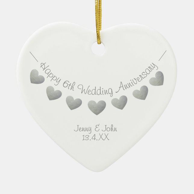 Eiserne-Hochzeitsszenario zum Jubiläum Keramik Ornament (Vorne)