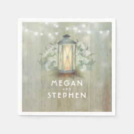 Eiserne Laterne Lights Floral Rustic Barn Wedding Serviette