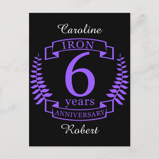 Eiserneheirat 6 Jahre Postkarte (Vorderseite)