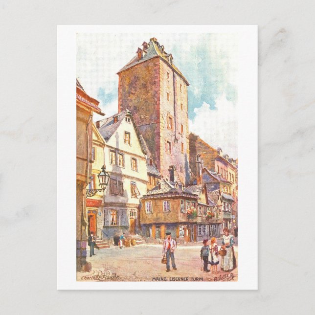 Eiserner Turm in Mainz, Deutschland Postkarte (Vorderseite)