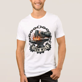 Eiserner Wille Motivierender Gedanke Unisex Bella Tri-Blend Shirt