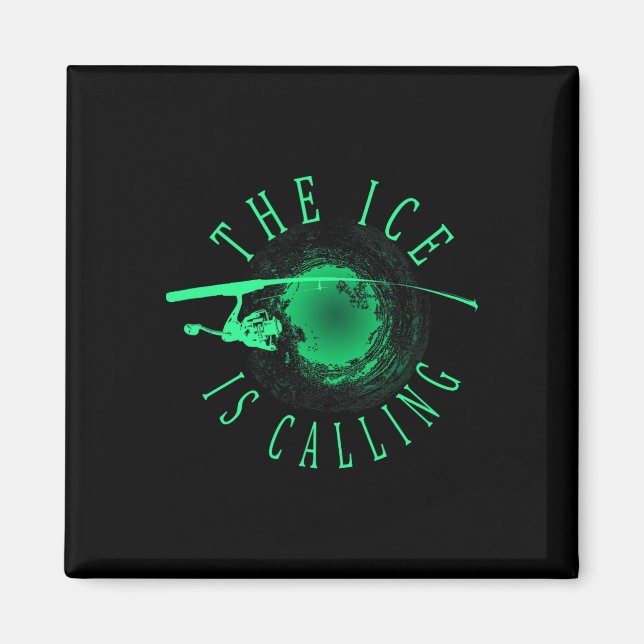 Eisfischen - Das Eis ruft - Eisfischer  Magnet (Vorne)