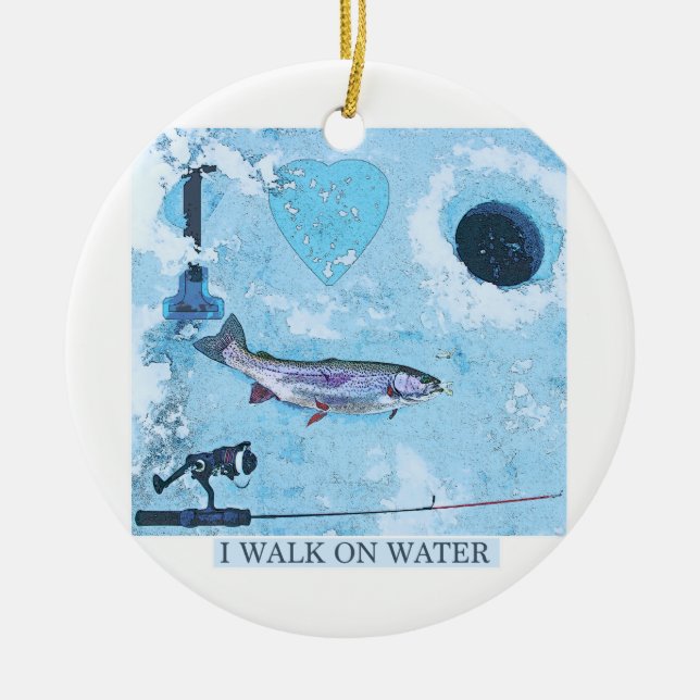 Eisfischen der Liebe I Keramikornament (Vorne)