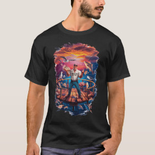 Eisfischen Geschenk für Angler Fischer Spaziergang T-Shirt