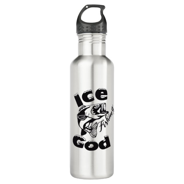 Eisfischen Gott - Wasserflasche Edelstahlflasche (Vorderseite)