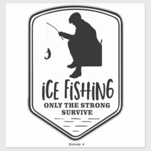 Eisfischen Starkes Angebot Winter im Freien Aufkleber