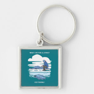 Eisfischen  - Winterangler-Design Schlüsselanhänger
