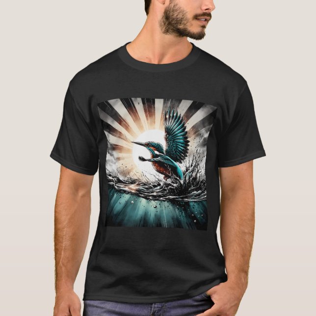 Eisfischer, KI-generierte Kunst T-Shirt (Vorderseite)