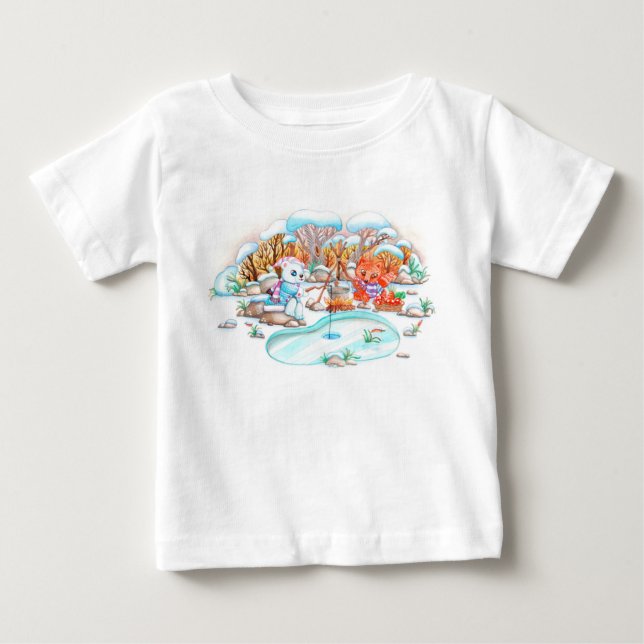 Eisfischerei Baby T-shirt (Vorderseite)