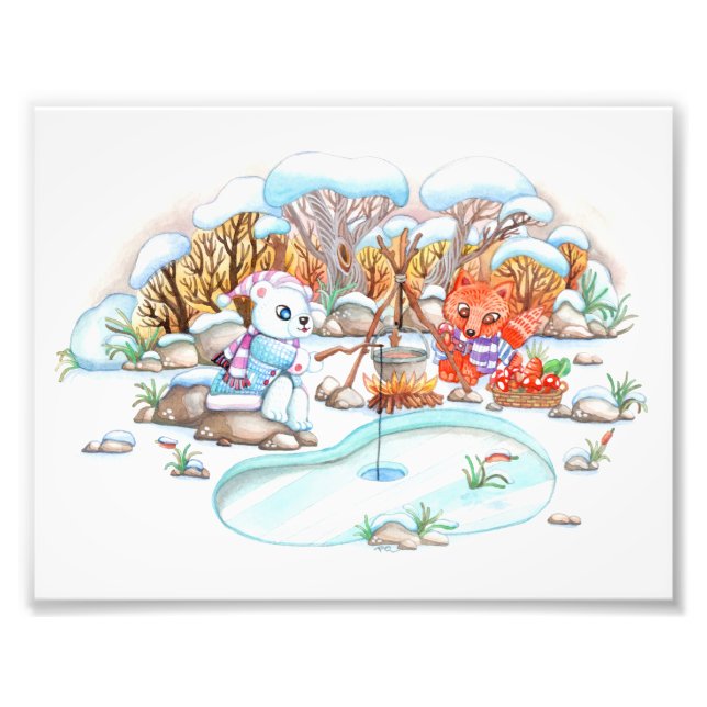 Eisfischerei Fotodruck (Vorne)