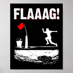 Eisfischerei-Spitzen-Flaggenlauf für Eisfischerei- Poster