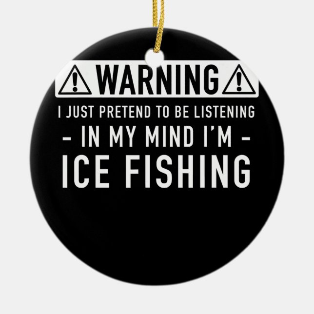 Eisfischgeschenk Keramik Ornament (Vorne)