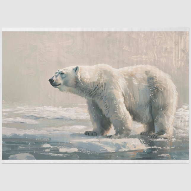 Eisflussfarbe des Polarbären Art Decoupage Seidenpapier (Vorderseite)