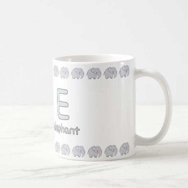 EisforElefant–SpaßigesAlphabetTassendesign Kaffeetasse (Rechts)