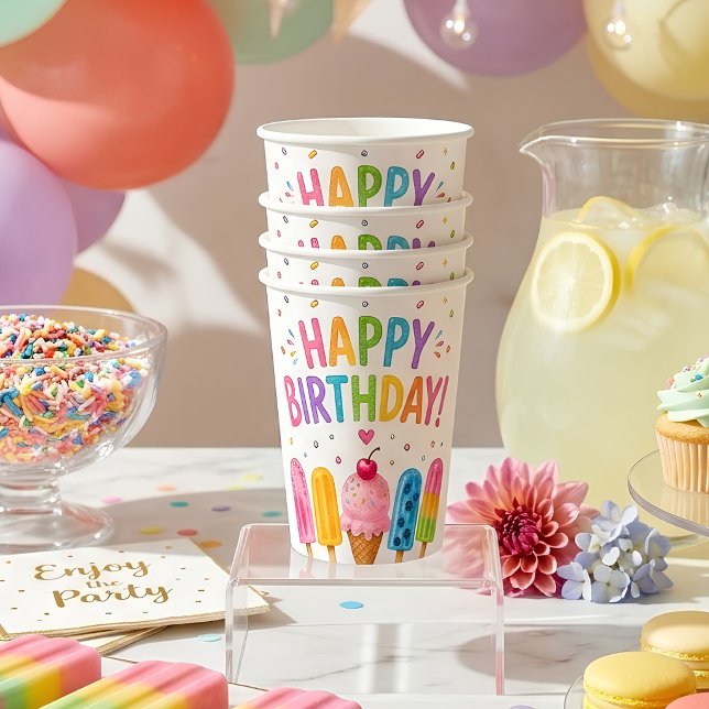 Eisgeburtstagsfeier Sommer Geburtstag Pappbecher (Von Creator hochgeladen)