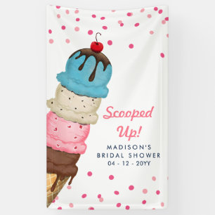 Eisgekühlte Sommer-Eiscreme Moderne Bridal Shower Banner