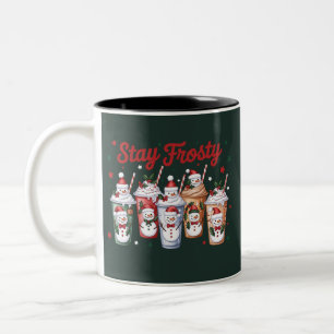 Eisgekühlter Kaffee Bleib Frostig Weihnachtsmann X Zweifarbige Tasse