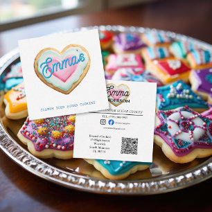 Eisgekühltes Zuckerplätzchen-Bäckerei-Logo Kleinun Quadratische Visitenkarte