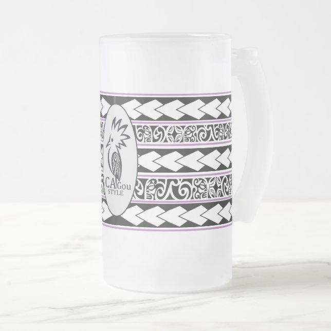 Eisglastasse. Tribal Ethnic Mattglas Bierglas (VorderseiteRechts)