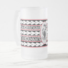 Eisglastasse. Tribal Ethnic/ Rouge Mattglas Bierglas