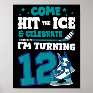 Eishockey 12. Geburtstagsfeier Tor Team Spieler Tr Poster