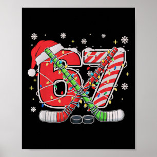 Eishockey 67 Weihnachten Lustig Sechs Sieben Meme Poster