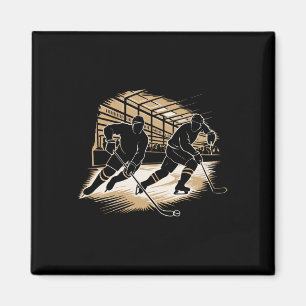 Eishockey-Action-Silhouette-Grafik Magnet