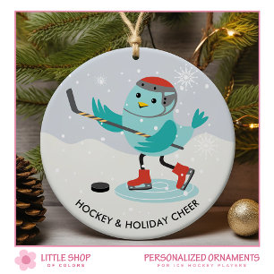 Eishockey anpassbares Foto Keramik Ornament