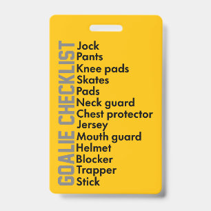 Eishockey-Ausrüstungs-Checkliste Ausweis