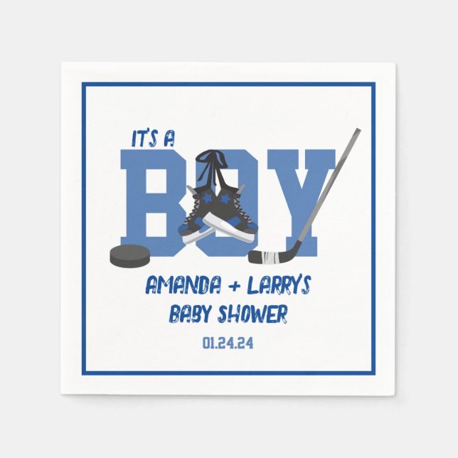 Eishockey-Baby-Dusche Serviette (Vorderseite)