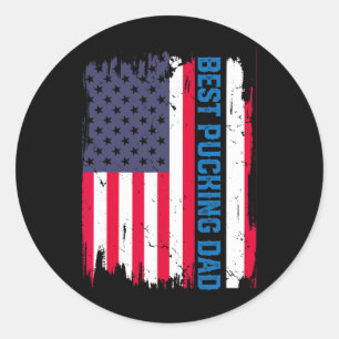 Eishockey Bester Pucking Vater USA Amerikanische F Runder Aufkleber